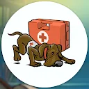 Icon der Büffeln DRK Trainer App mit Rettungshund und Erste-Hilfe-Koffer