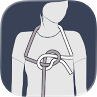 Icon der Feuerwehrknoten App mit Person und Rettungsknoten