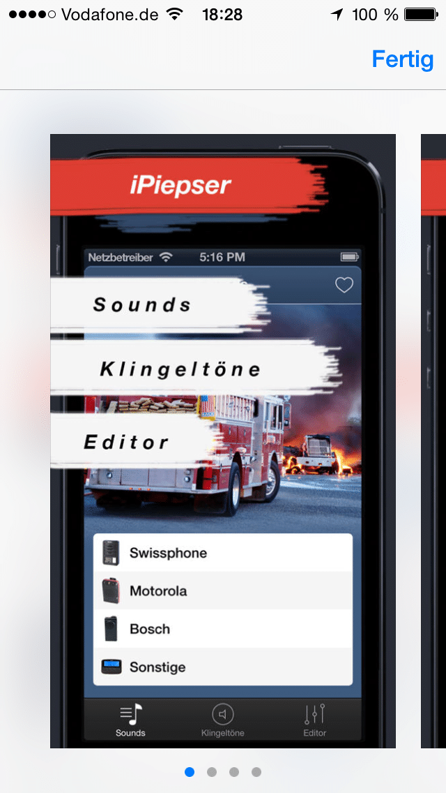 iPiepser die Feuerwehr Melder Spass App